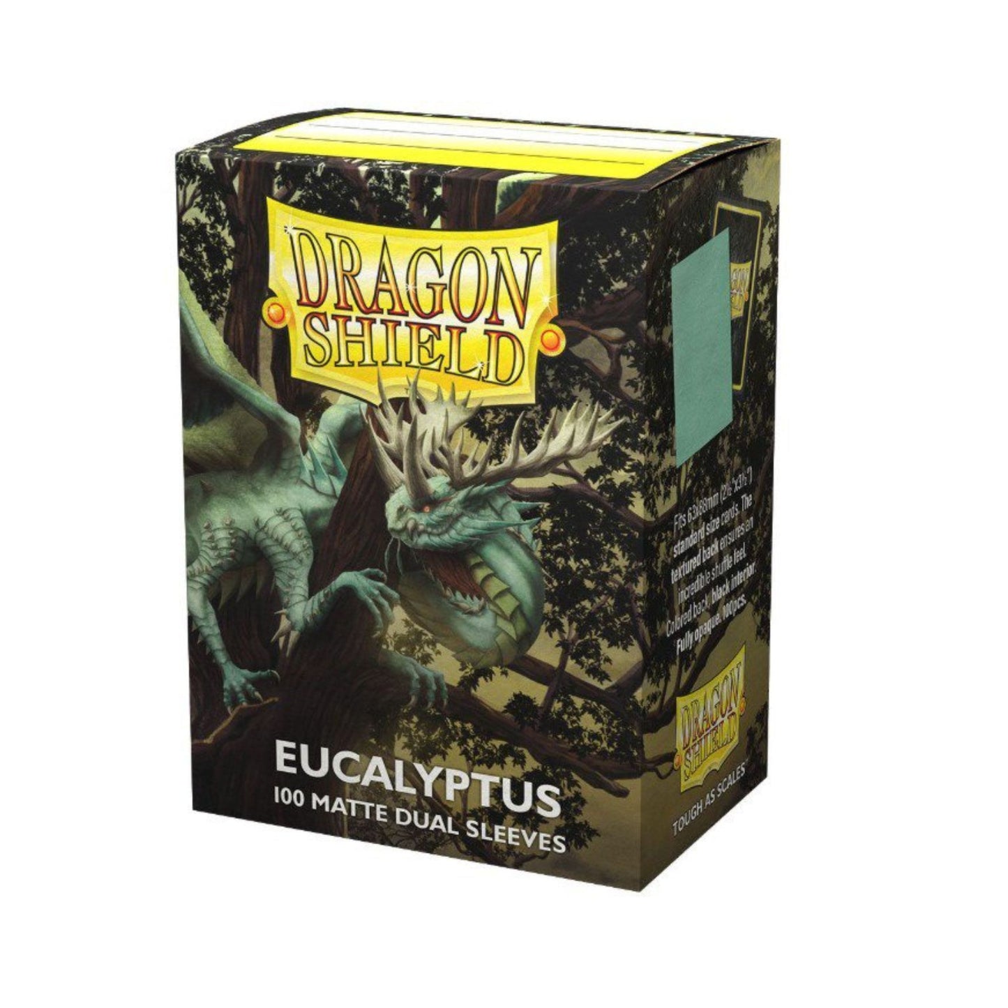 Dragon Shield Dual Matte Sleeves Eucalyptus 100CT – Standard Size Card Sleeves for MTG, Pokémon, Lorcana & Flesh and Blood, Textured Matte Back, Clear Front, Fully Opaque Black Interior, 100 Count