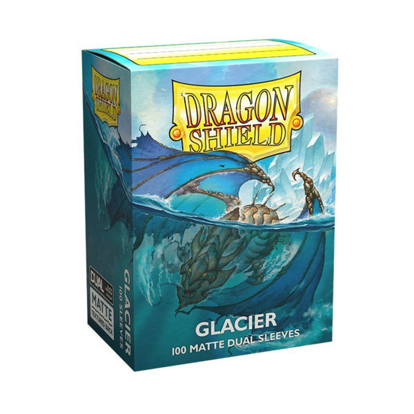 Dragon Shield Dual Matte Sleeves Glacier 100CT Standard Size Card Sleeves for MTG, Pokémon, Lorcana, Flesh and Blood, Textured Matte Back, Clear Front, Black Interior, 100 Count (PRE-ORDER)
