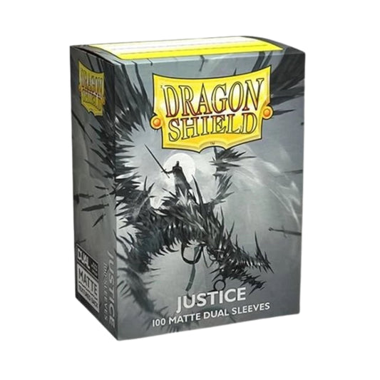 Dragon Shield Dual Matte Justice Card Sleeves 100ct – Premium Opaque Black Interior, Smooth Shuffle, Durable Trading Card Protectors for Standard Size TCG Decks