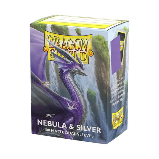 Dragon Shield Dual Matte Sleeves Nebula & Silver 100 ct Trading Card Sleeves – Matte Dual Finish, Fully Opaque, Silver Interior, Standard Size (63x88mm) for MTG, Pokémon, TCG