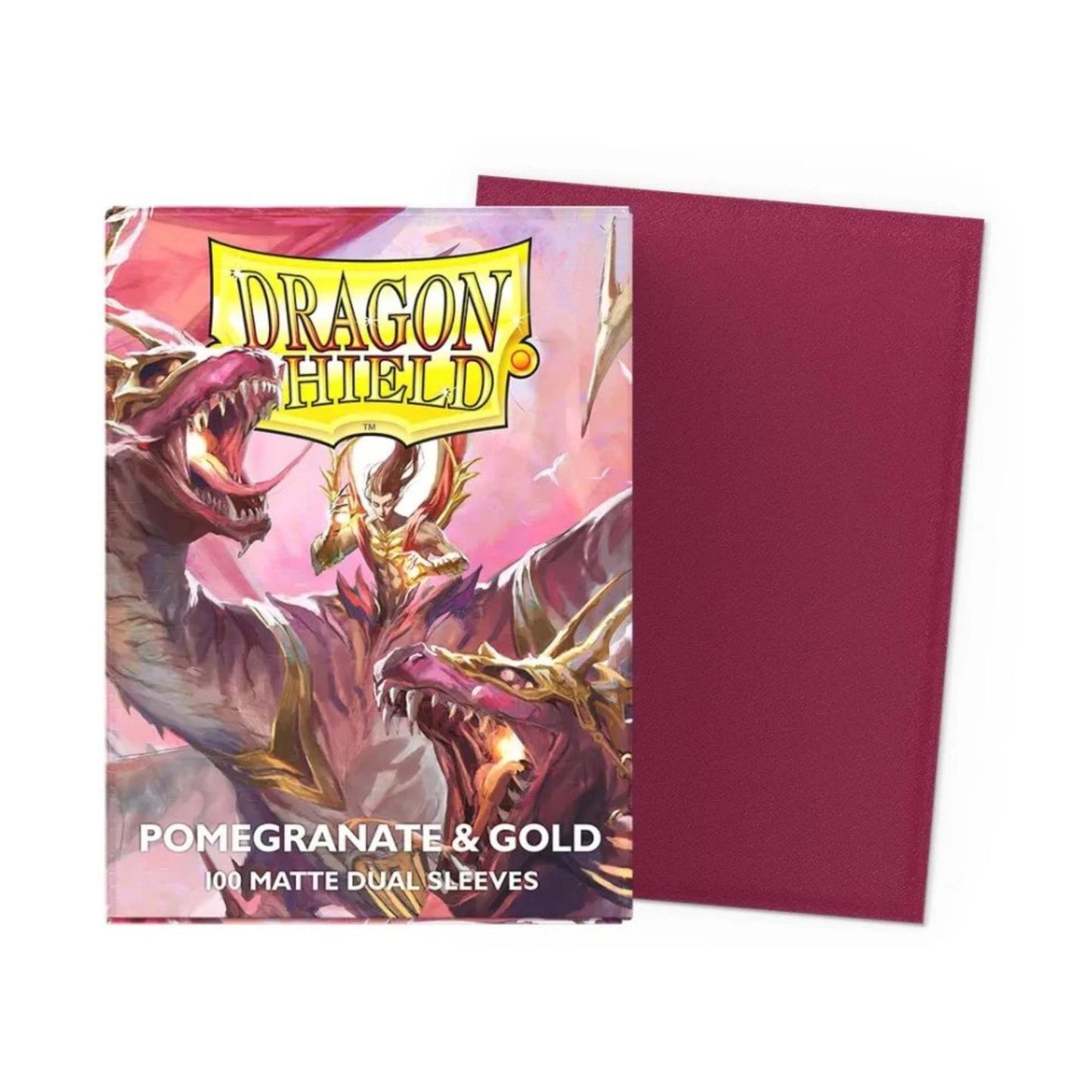 Dragon Shield Dual Matte Standard Card Sleeves Pomegranate & Gold 100 ct – Durable TCG Sleeves for MTG, Pokémon, Lorcana, One Piece, Digimon – Opaque, Acid-Free Protection