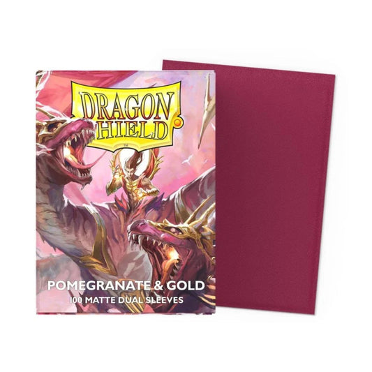 Dragon Shield Dual Matte Standard Card Sleeves Pomegranate & Gold 100 ct – Durable TCG Sleeves for MTG, Pokémon, Lorcana, One Piece, Digimon – Opaque, Acid-Free Protection