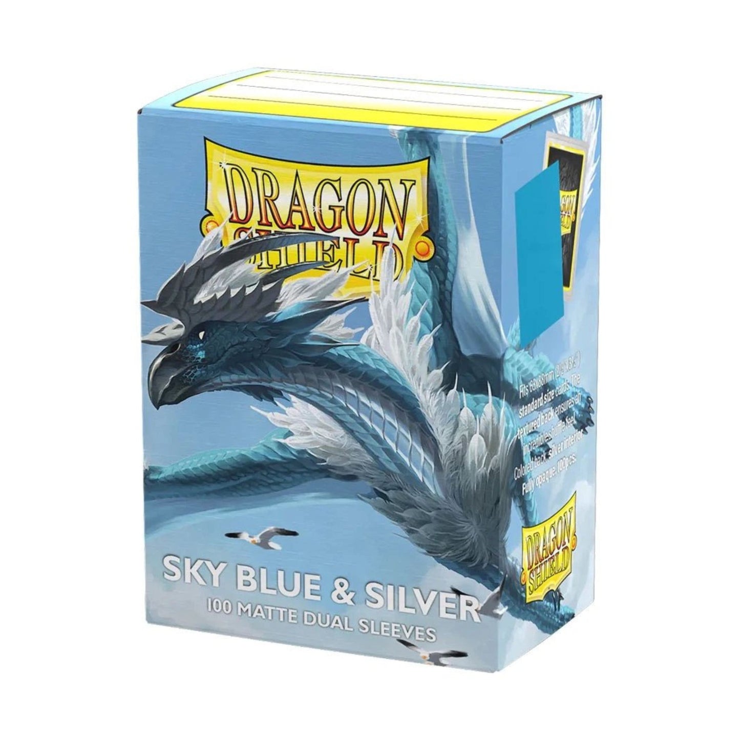 Dragon Shield Dual Matte Sleeves Sky Blue & Silver 100 Count Standard Size Card Sleeves for Trading Cards MTG Pokémon Lorcana Flesh and Blood – Matte Texture Opaque Protective Deck Sleeves