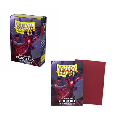 Dragon Shield Japanese Size Matte Card Sleeves Blood Red 60 Count Trading Card Sleeves