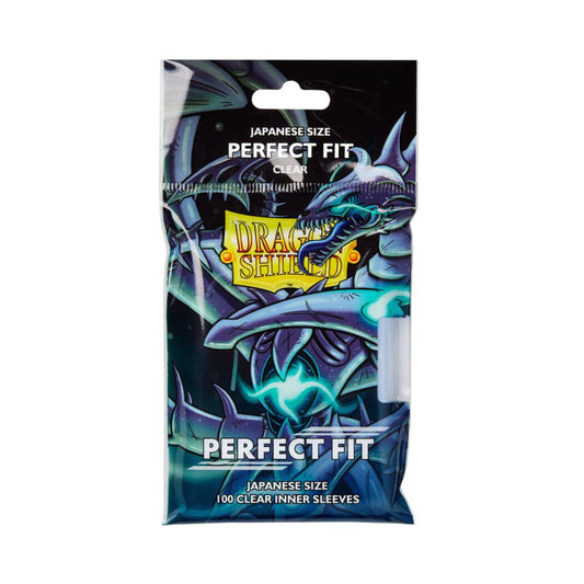 Dragon Shield Perfect Fit Japanese clear inner sleeves for trading card protection and double sleeving.