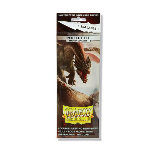 Dragon Shield Perfect Fit Smoke inner sleeves sealable 100 count for trading cards