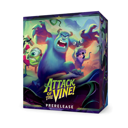 Disney Lorcana TCG Attack of the Vine Prerelease Kit | 6 Booster Packs, Promo Card, Damage Dice, Poster, Pack Rush Rules | Trading Card Game Starter & Event Kit