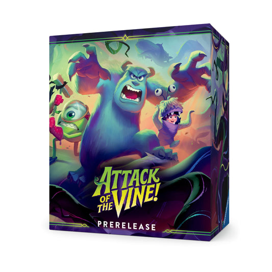 Disney Lorcana TCG Attack of the Vine Prerelease Kit | 6 Booster Packs, Promo Card, Damage Dice, Poster, Pack Rush Rules | Trading Card Game Starter & Event Kit