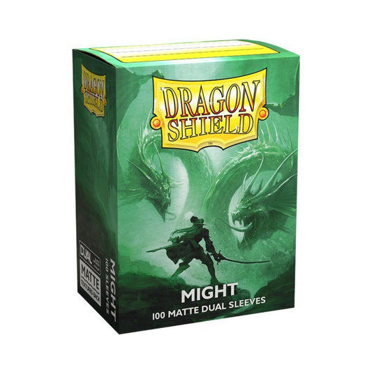 Dragon Shield Standard Size Matte Dual Card Sleeves Might 100 Count, Black Interior, Fully Opaque, Premium Matte Texture Trading Card Sleeves for MTG, Pokémon, Flesh and Blood & Digimon (PRE-ORDER)