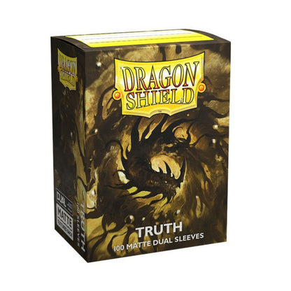 Dragon Shield Standard Matte Dual Sleeves Truth 100 Count – Clear Front, Textured Matte Back, Fully Opaque Black Interior, Premium Standard Size Card Sleeves for MTG, Pokémon, Lorcana, Flesh and Blood (PRE-ORDER)