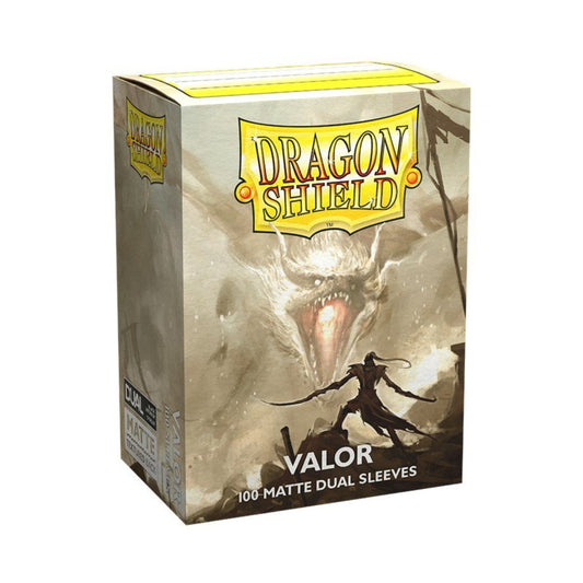 Dragon Shield Standard Matte Dual Sleeves Valor 100 Count – Premium Trading Card Sleeves with Black Interior, Textured Matte Finish for MTG, Pokémon, Flesh and Blood & Digimon (PRE-ORDER)