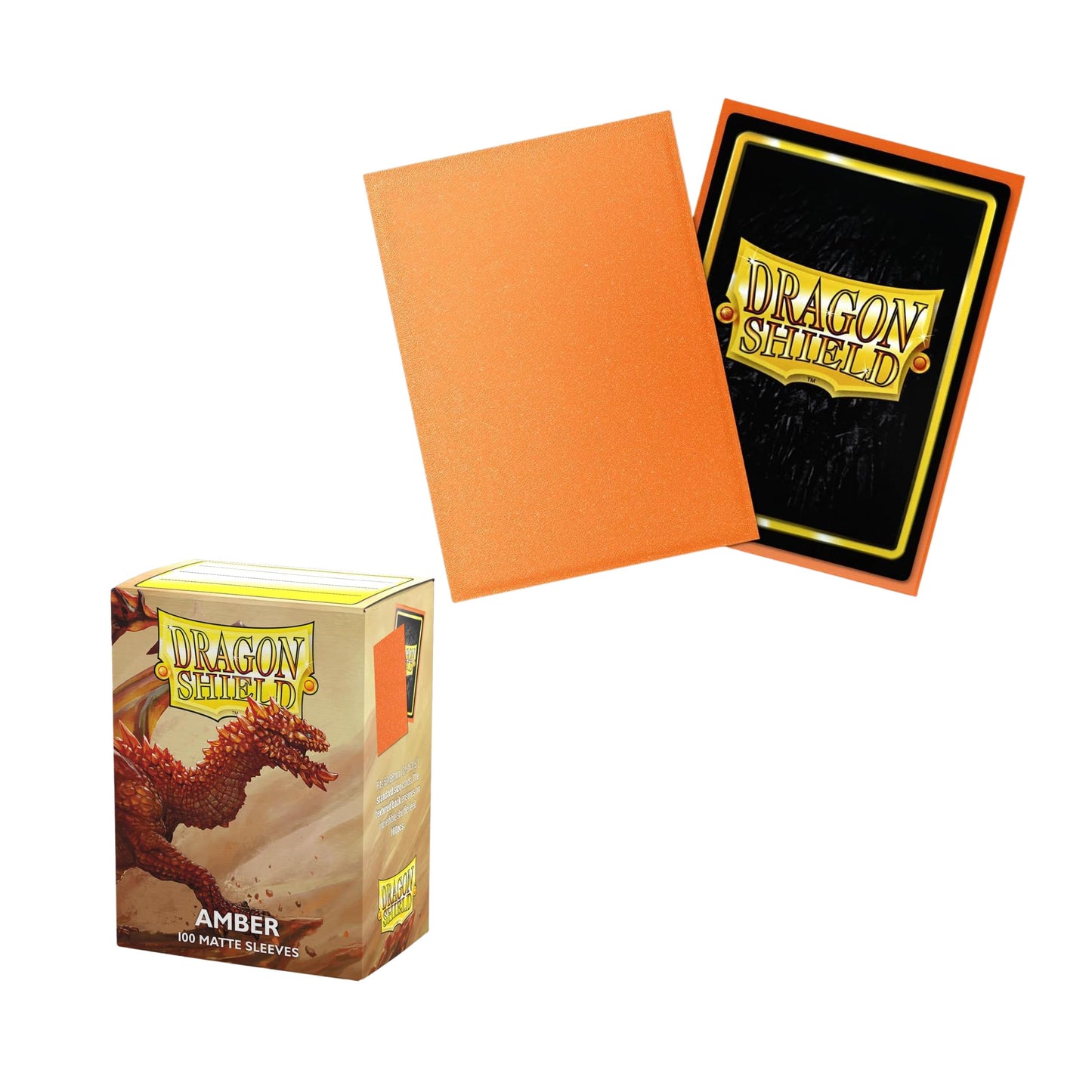 Dragon Shield Card Sleeves Amber Matte Standard Size Trading Card Protectors, 100ct