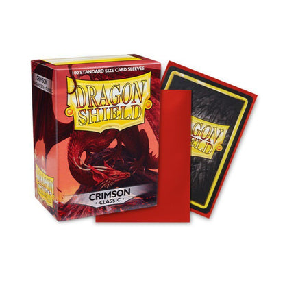 Dragon Shield Sleeves Classic Crimson 100CT Standard Size Card Sleeves for MTG, Pokémon, Lorcana, Flesh and Blood, Glossy Back, Durable Protective Trading Card Sleeves (PRE-ORDER)