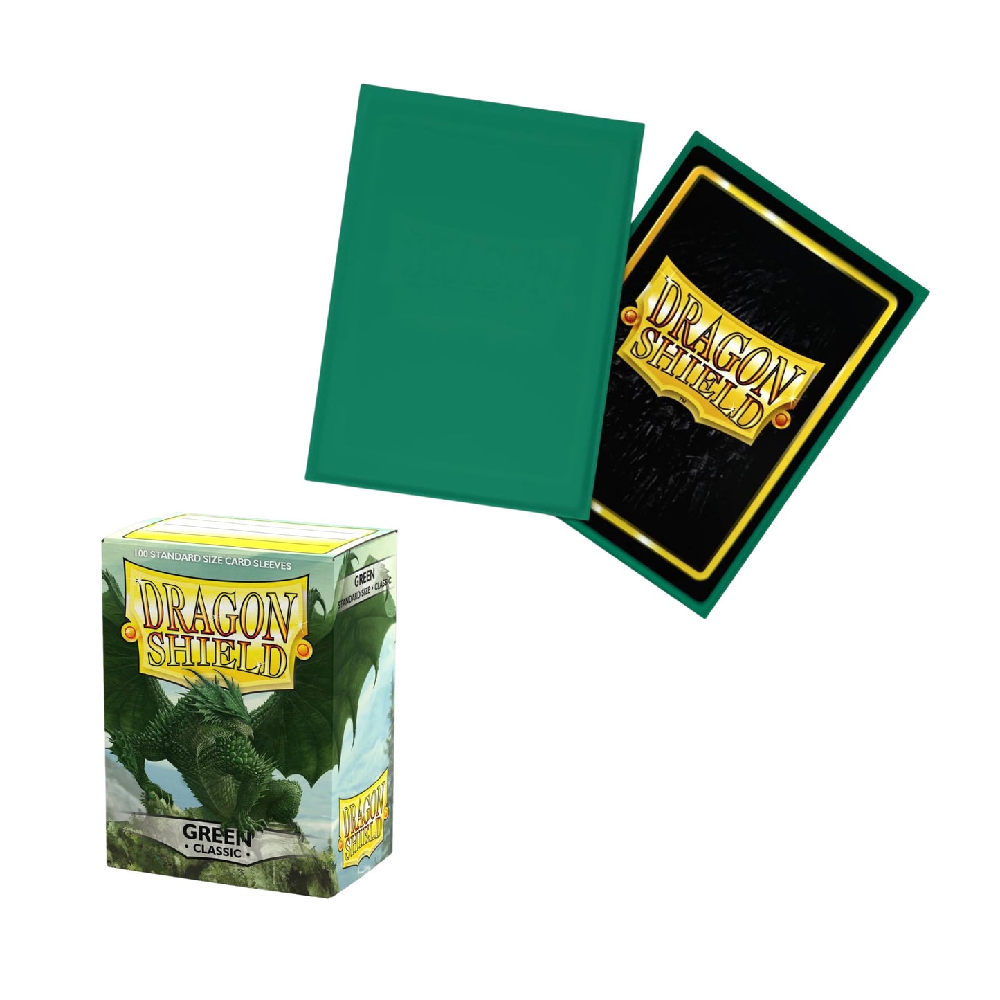 Dragon Shield Card Sleeves Standard Size Classic Green 100ct Trading Card Protectors