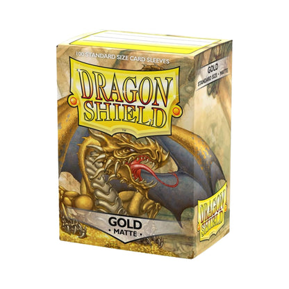 Dragon Shield Card Sleeves Gold Matte 100ct Standard Size Trading Card Protectors