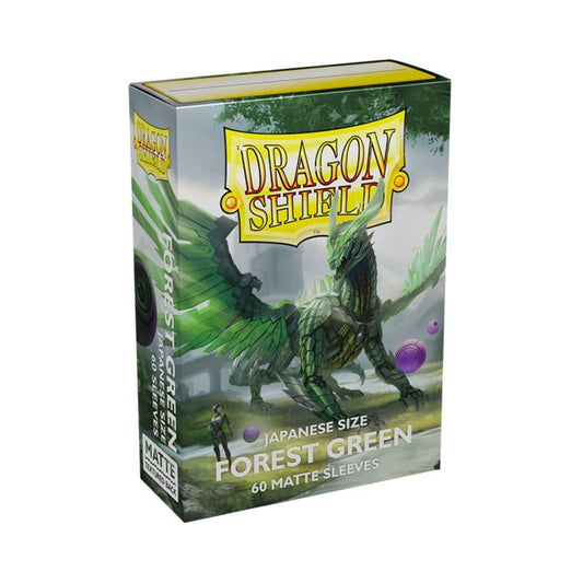 Dragon Shield Japanese Matte Sleeves, Forest Green, 60 Count, Japanese Size Trading Card Protectors for Yu-Gi-Oh! and Cardfight!! Vanguard