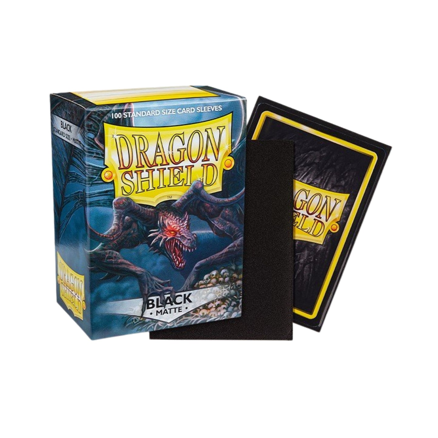 Dragon Shield Card Sleeves Standard Size Matte Black 100ct Durable TCG Sleeves for Card Games