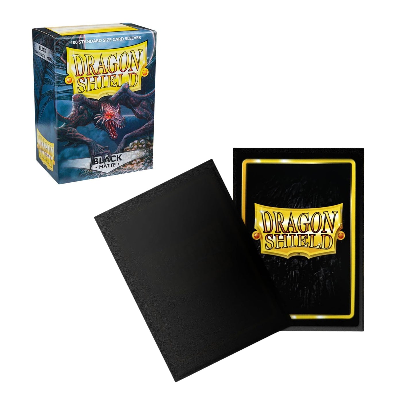 Dragon Shield Card Sleeves Standard Size Matte Black 100ct Durable TCG Sleeves for Card Games