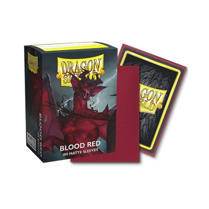 Dragon Shield Standard Matte Card Sleeves Blood Red 100 Count, Textured Protective Trading Card Sleeves for MTG, Pokémon, Lorcana, Flesh and Blood, Standard Size 63 x 88 mm
