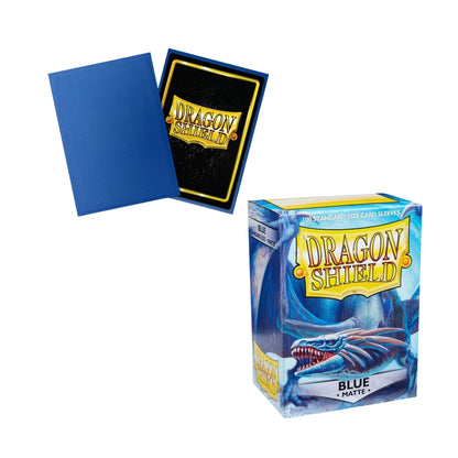 Dragon Shield Card Sleeves Standard Size Matte Blue 100ct Durable TCG Sleeves for Card Games