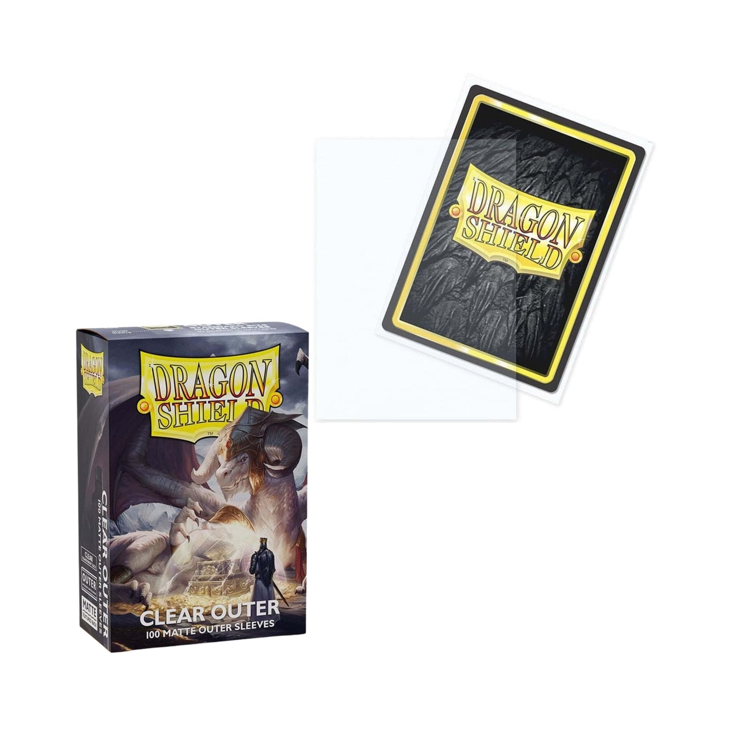 Dragon Shield Matte Clear Outer Sleeves 100ct Standard Size Protective TCG Card Sleeves