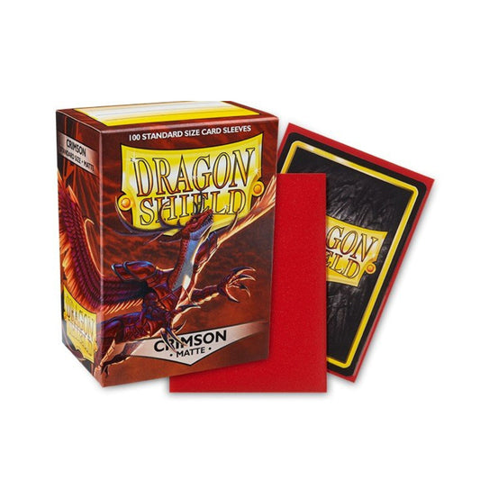 Dragon Shield Standard Matte Card Sleeves Crimson 100 Count, Textured Matte Finish, Durable Protective Sleeves for MTG, Pokémon, Lorcana, Flesh and Blood & Standard Size Trading Cards (PRE-ORDER)