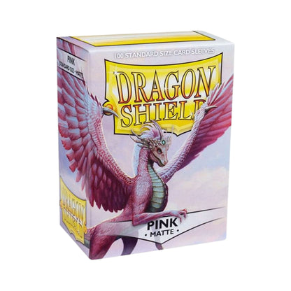 Dragon Shield Card Sleeves Standard Size  Matte Pink 100ct Durable TCG Sleeves for Card Games