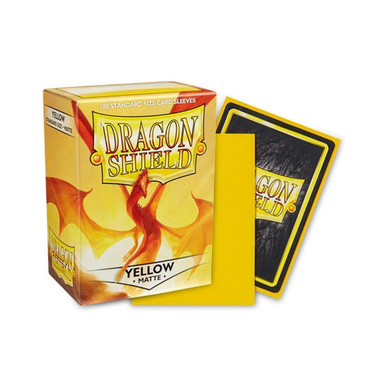 Dragon Shield Standard Matte Yellow Card Sleeves 100 Count for MTG, Pokémon, Lorcana, Flesh and Blood, Durable Textured Trading Card Protector Sleeves, Standard Size 63 x 88 mm (PRE-ORDER)