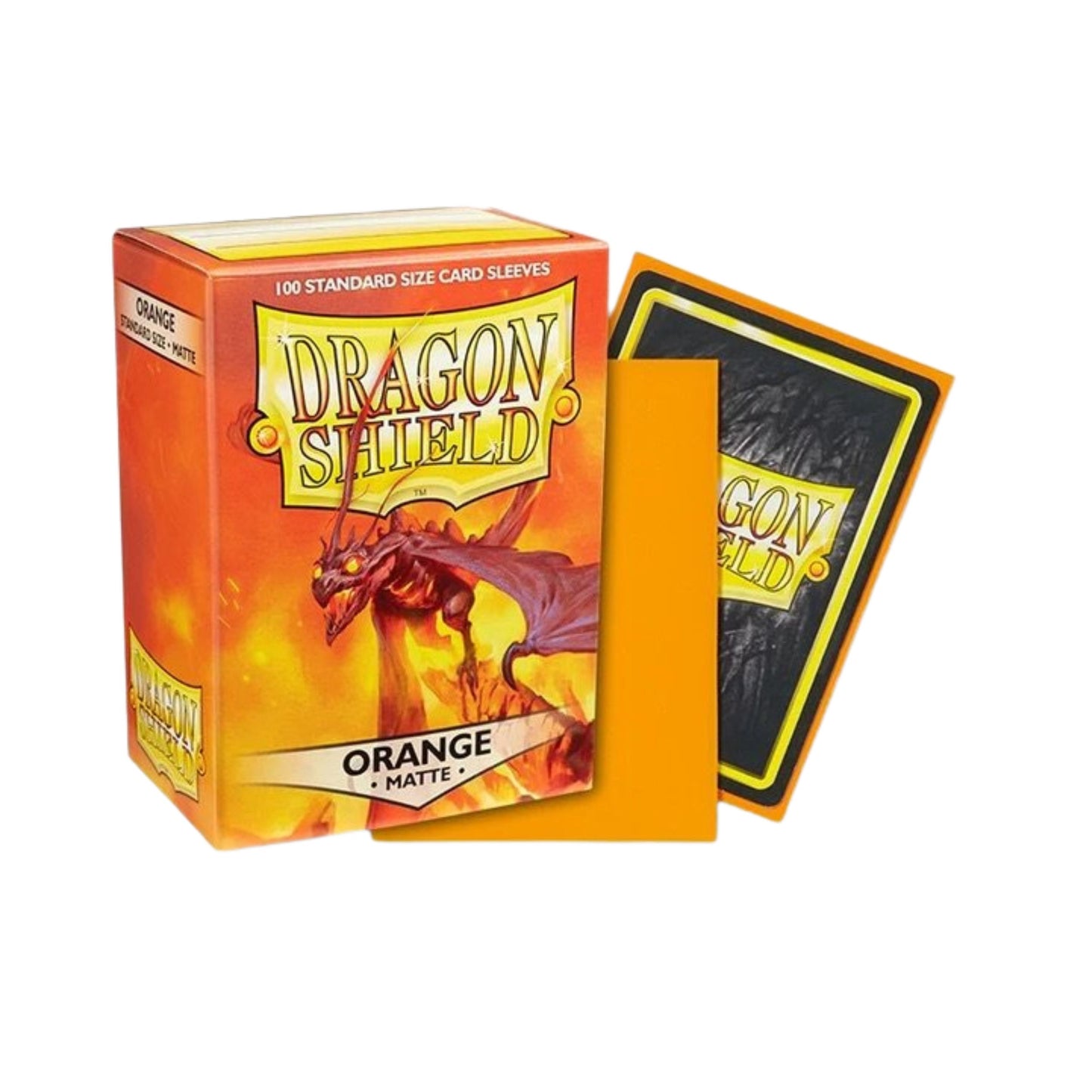 Dragon Shield Card Sleeves Orange Matte Standard Size Trading Card Protectors, 100ct