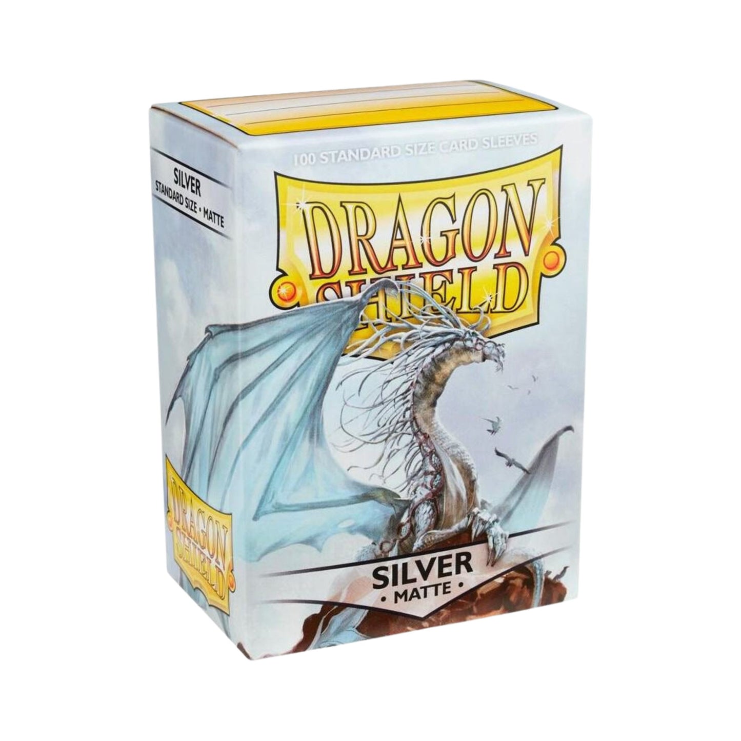 Dragon Shield Card Sleeves Silver Matte Standard Size Trading Card Protectors, 100ct