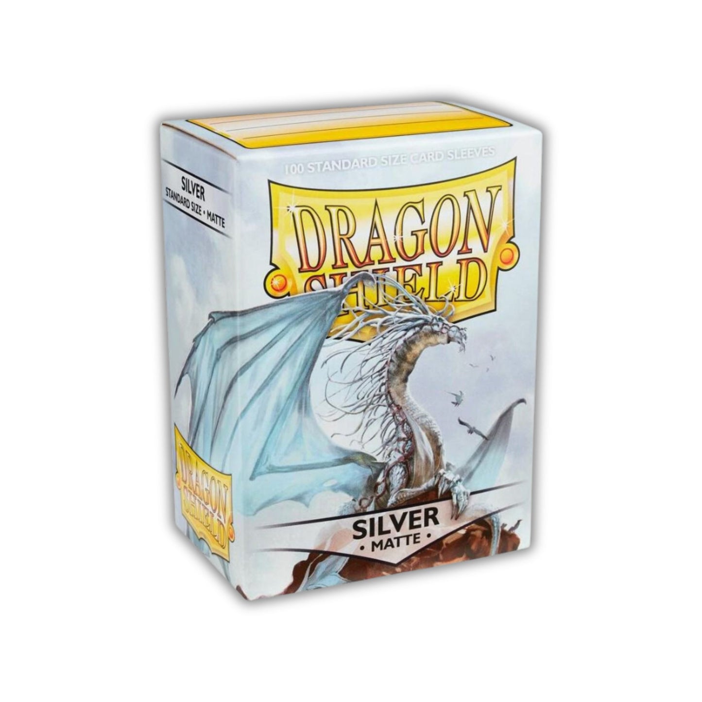 Dragon Shield Card Sleeves Silver Matte Standard Size Trading Card Protectors, 100ct
