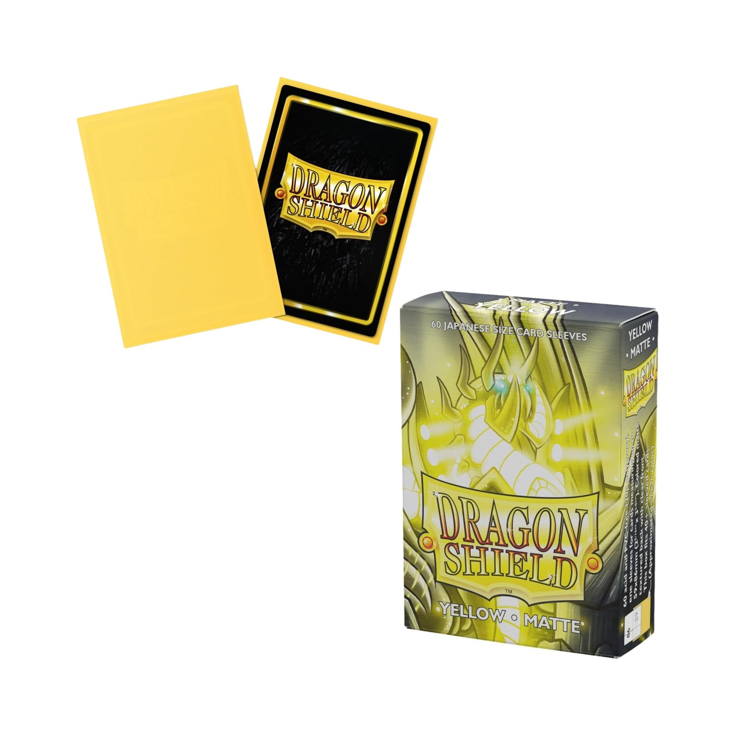 Dragon Shield Yellow Matte 60 Count Japanese Size Card Sleeves