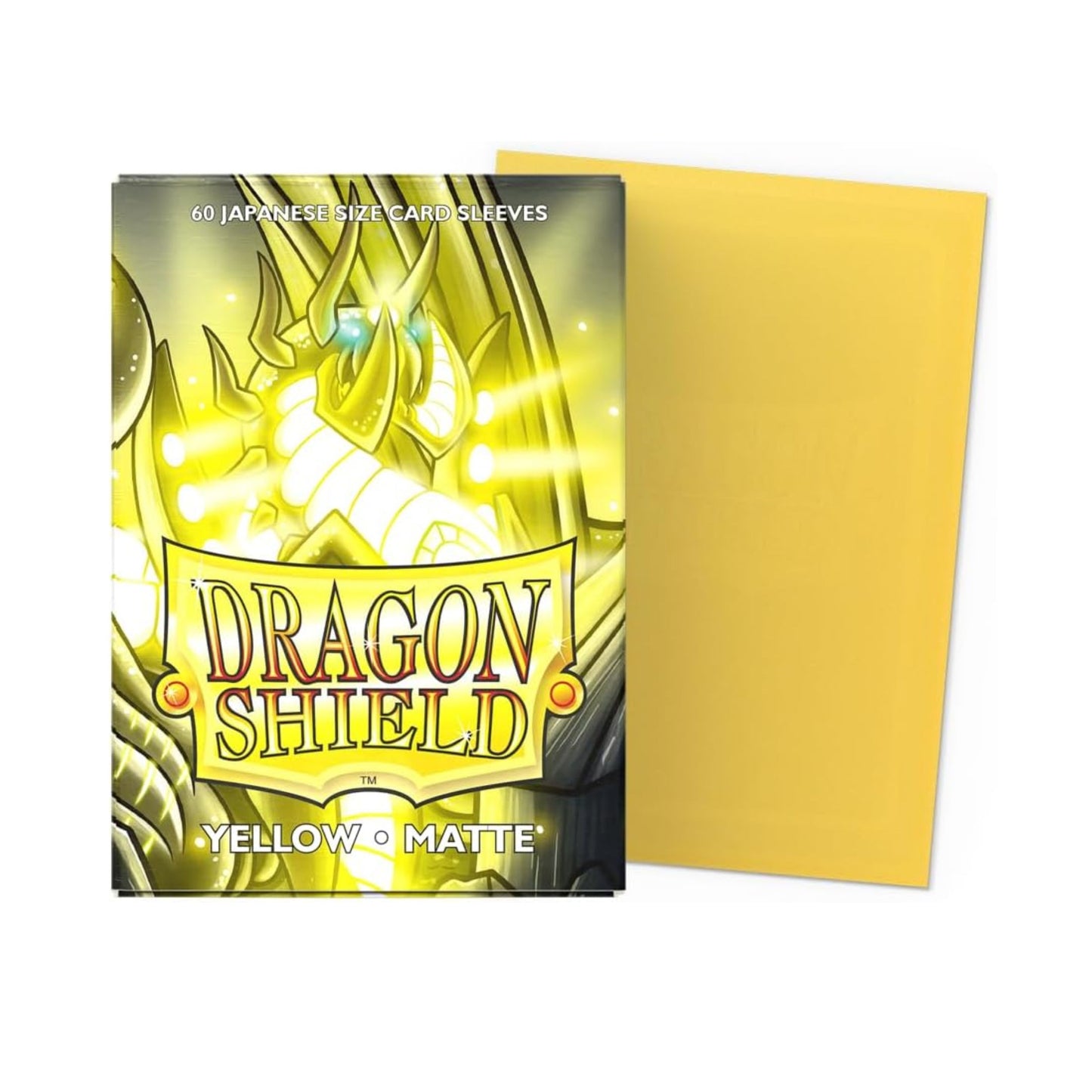 Dragon Shield Yellow Matte 60 Count Japanese Size Card Sleeves