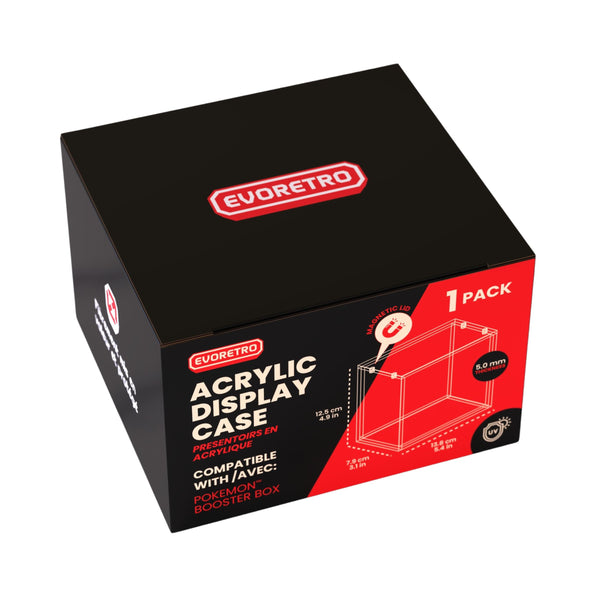 ER Acrylic Pokémon Booster Box Case with Magnetic Lid - 5mm Thick Clear UV Protection Display Case for Sealed Booster Packs - Durable Storage for Trading Card Collectors (PRE-ORDER JUNE)