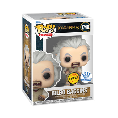 Bilbo Baggins Funko Pop! Movies: The Lord of the Rings - Approx. 3.9" Chase Limited Edition Exclusive Collectible Vinyl Figure #1748 with Display Box Protector Case