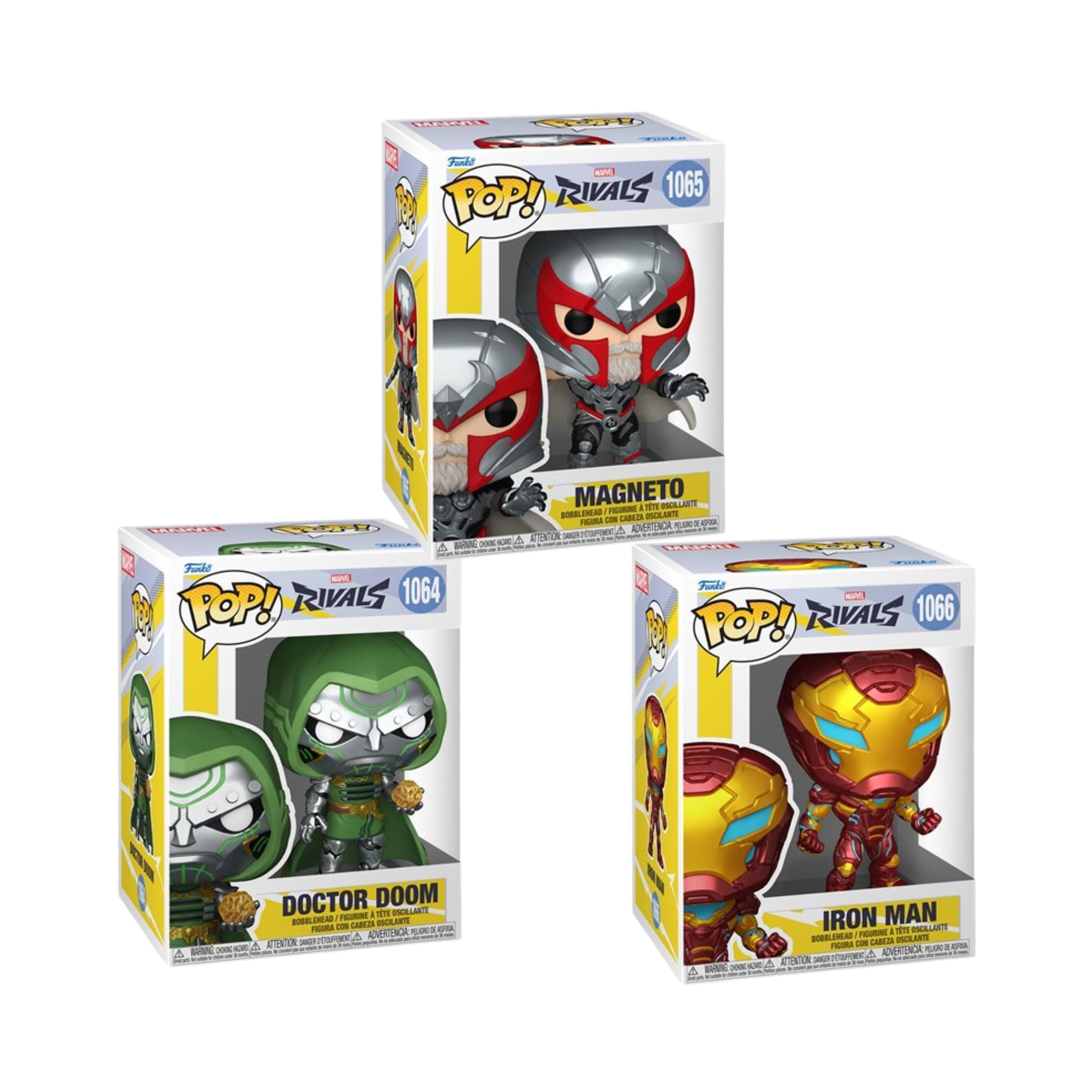 Marvel Rivals Funko Pop! Set of 3 (Doctor Doom #1064, Magneto #1065, a ...