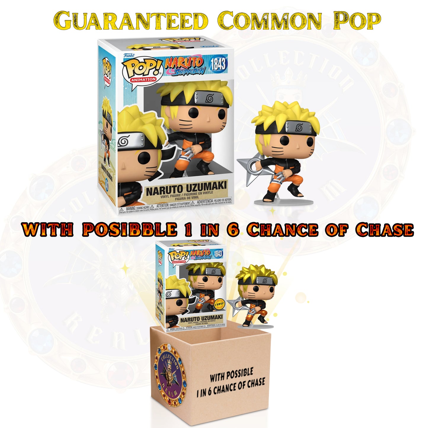 Naruto Uzumaki with Shuriken #1843 Funko Pop! Naruto Shippuden - 1:6 CHANCE OF CHASE - Collectible Vinyl Figure (PRE-SALE)