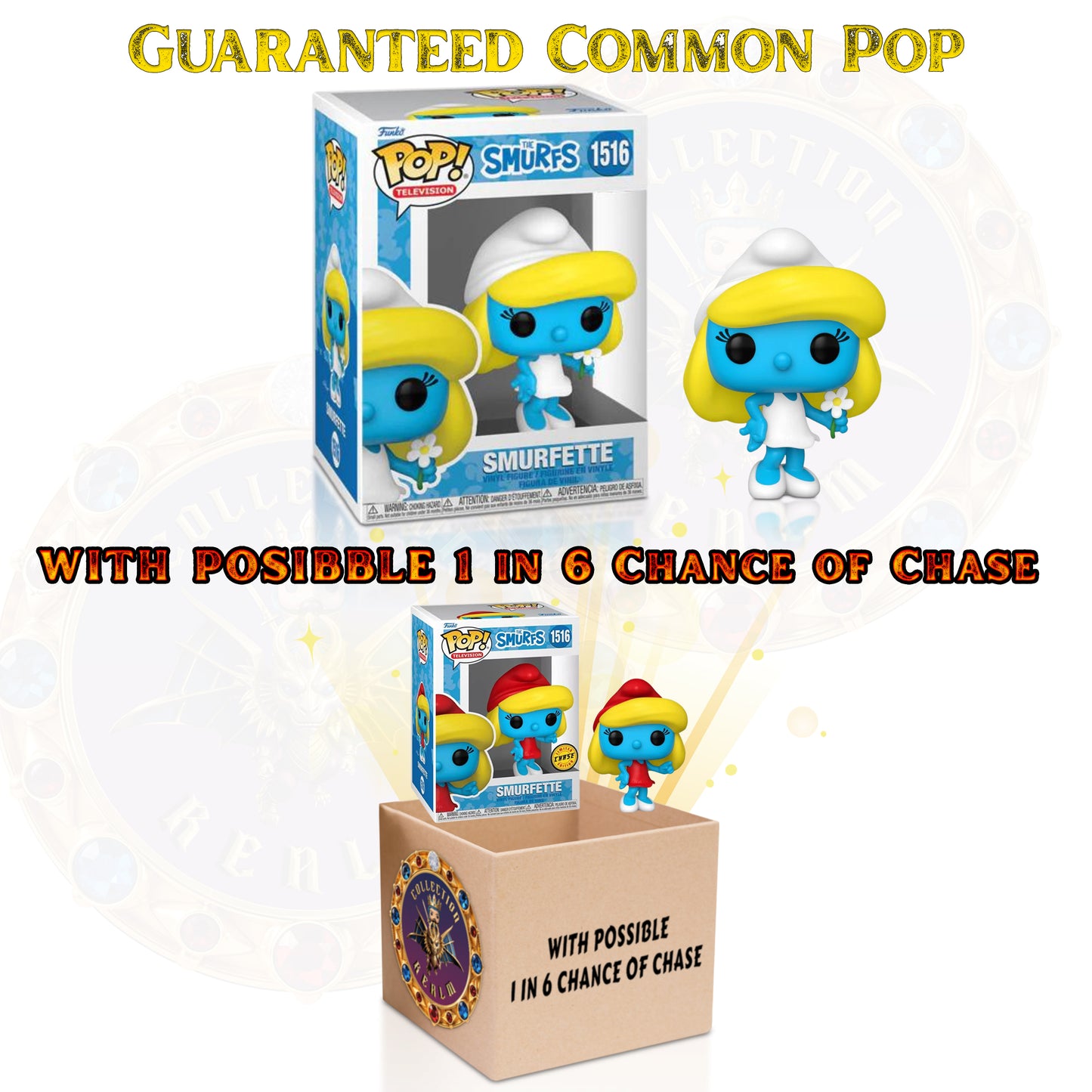 Smurfette #1516 Funko Pop! Television: The Smurfs - 1 in 6: CHANCE OF CHASE - Collectible Vinyl Figure with Window Display Box