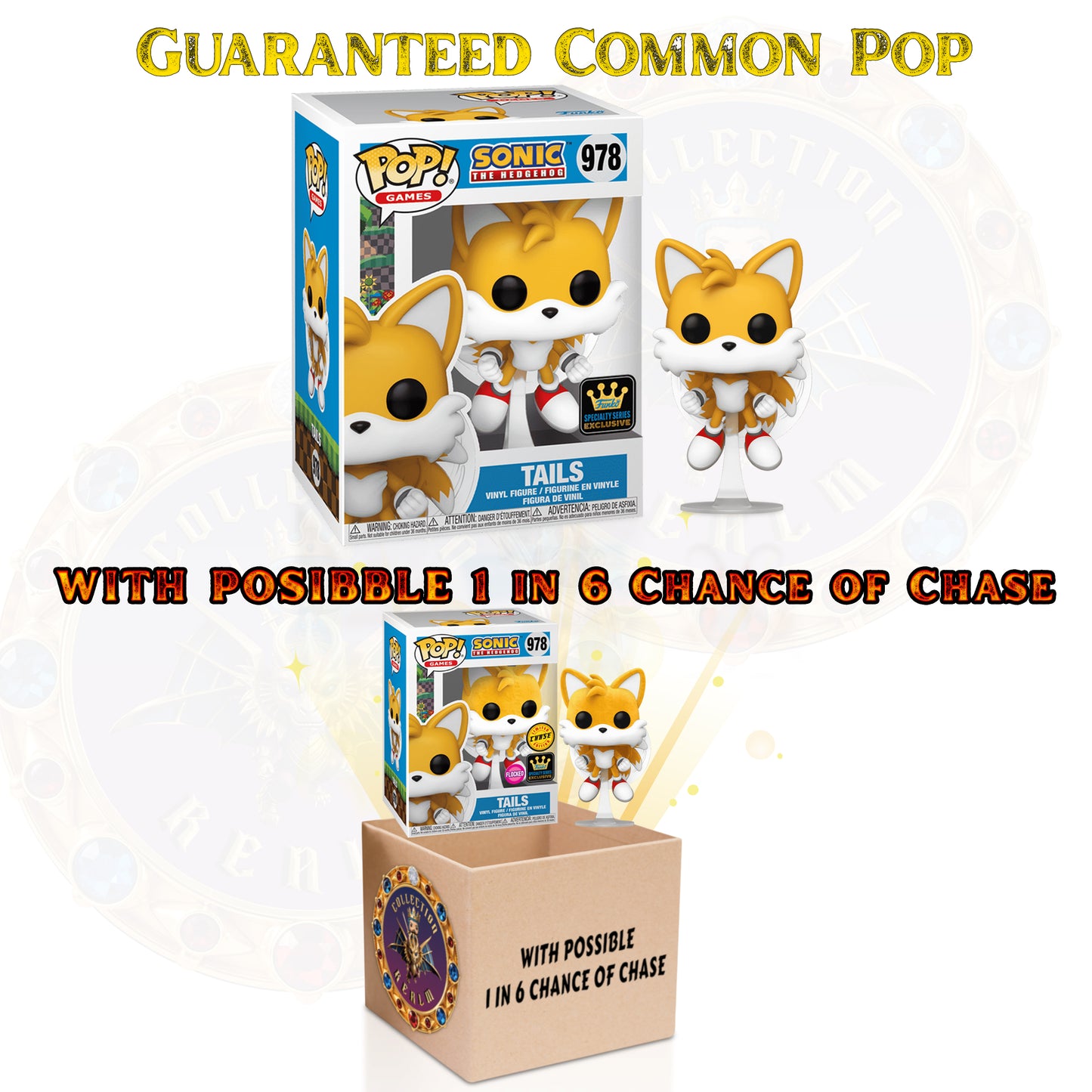 Tails Funko Pop! Games Sonic The Hedgehog - 1 in 6: CHANCE OF CHASE - Approx. 4.9" Collectible Vinyl Figure #978 with Window Display Box