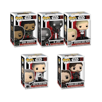 Star Wars Funko Pop! Set of 5 (Cassian Andor #782, Saw Gerrera #783, Supervisor Dedra Meero #784, Director Orson Krennic #785, and K-2SO #786) Collectible Bobblehead Figures - Estimated Arrival: Aug. 2025 (PRE-SALE)