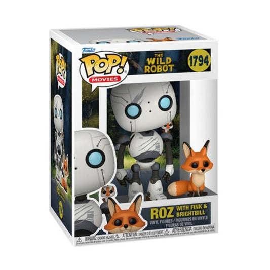 Roz with Fink and Brightbill Funko Pop! Movies The Wild Robot - Approx. 4 1/4" (Roz) and 1 1/2" (Brightbill) Collectible Vinyl Figure #1794 Bundled with Display Box Protector Case