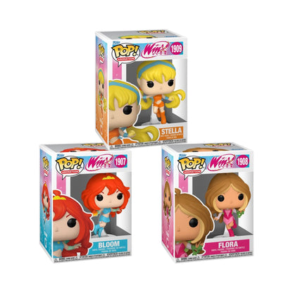 Winx Club Funko Pop! Animation - Set of 3 (Stella #1909, Flora #1908, and Bloom #1907) Collectible Vinyl Figures