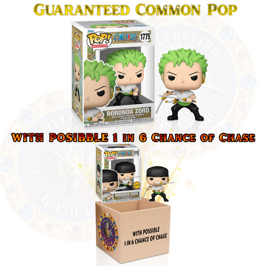 Roronoa Zoro - Two Sword Style Funko Pop! Animation One Piece - 1 in 6: CHANCE OF CHASE - Approx. 4.2" Collectible Vinyl Figure #1775 with Display Box Protector Case