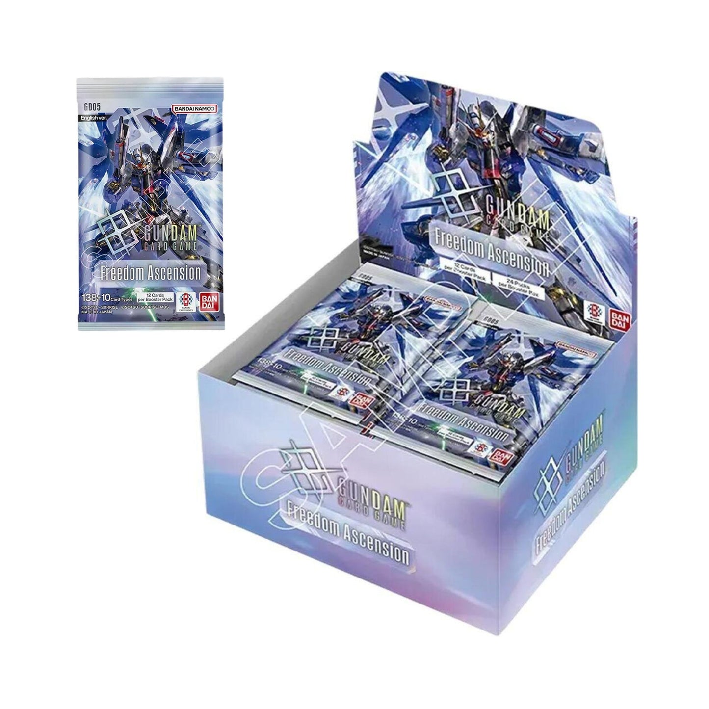 Gundam Card Game Freedom Ascension GD05 Booster Box | 1st Anniversary Trading Card Expansion | 24 Booster Packs | Features G Gundam, Strike Freedom Gundam & Nu Gundam (PRE-ORDER)
