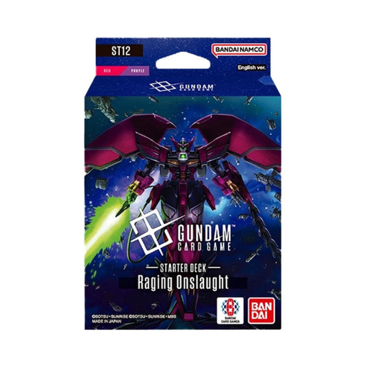 Gundam ST-12 Raging Onslaught Starter Deck – Red & Purple 50-Card Ready-to-Play Deck with Gundam Epyon, Resource Cards, Tokens, Bonus Pack & Rule/Playsheet (PRE-ORDER Release Date: 2026-09-25)