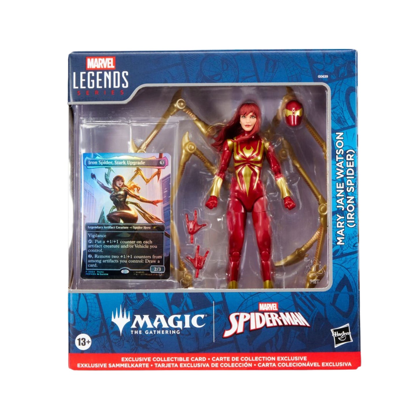 Hasbro Marvel Legends Magic the Gathering Spider-Man Bundle Pack of 4 (Agent Anti-Venom , Damaged Spider-Man, Iron Spider, and Man-Wolf) Action Figures