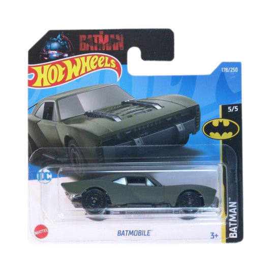 Mattel Hot Wheels 2022 Batman Batmobile die cast collectible car model.