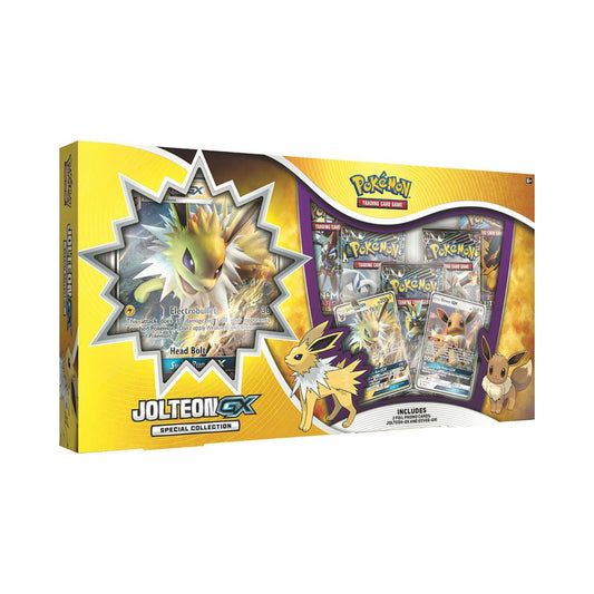 Pokemon TCG Jolteon GX Special Collection box with promo card and booster packs
