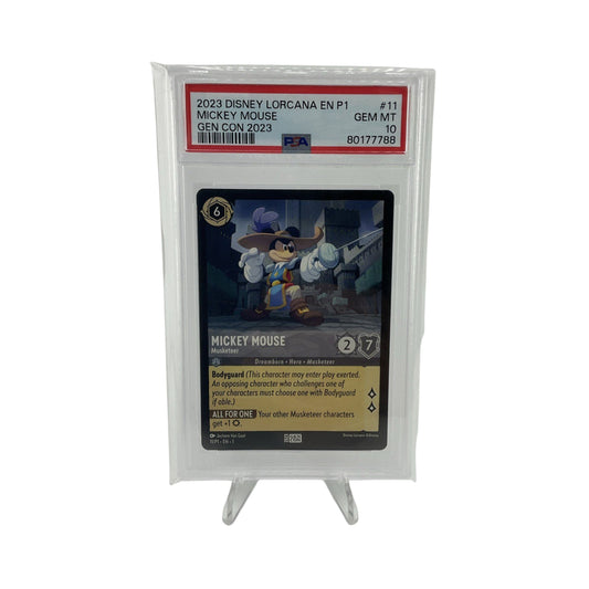 Disney Lorcana Mickey Mouse Musketeer Gen Con 2023 Gencon Promo 11  PSA 10