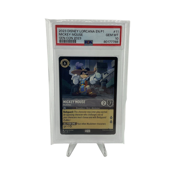 Disney Lorcana Mickey Mouse Musketeer Gen Con 2023 Gencon Promo 11  PSA 10